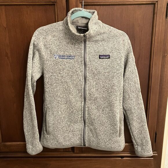 Patagonia Jackets & Blazers - Patagonia Better Sweater Women’s Medium Heather Gray Full Zip Jacket Embroidered